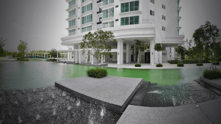 Pool and landscaped deck, The Clovers