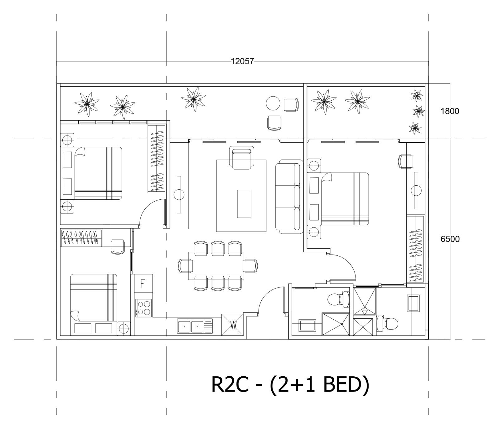 The Podium Type R2C 户型平面图