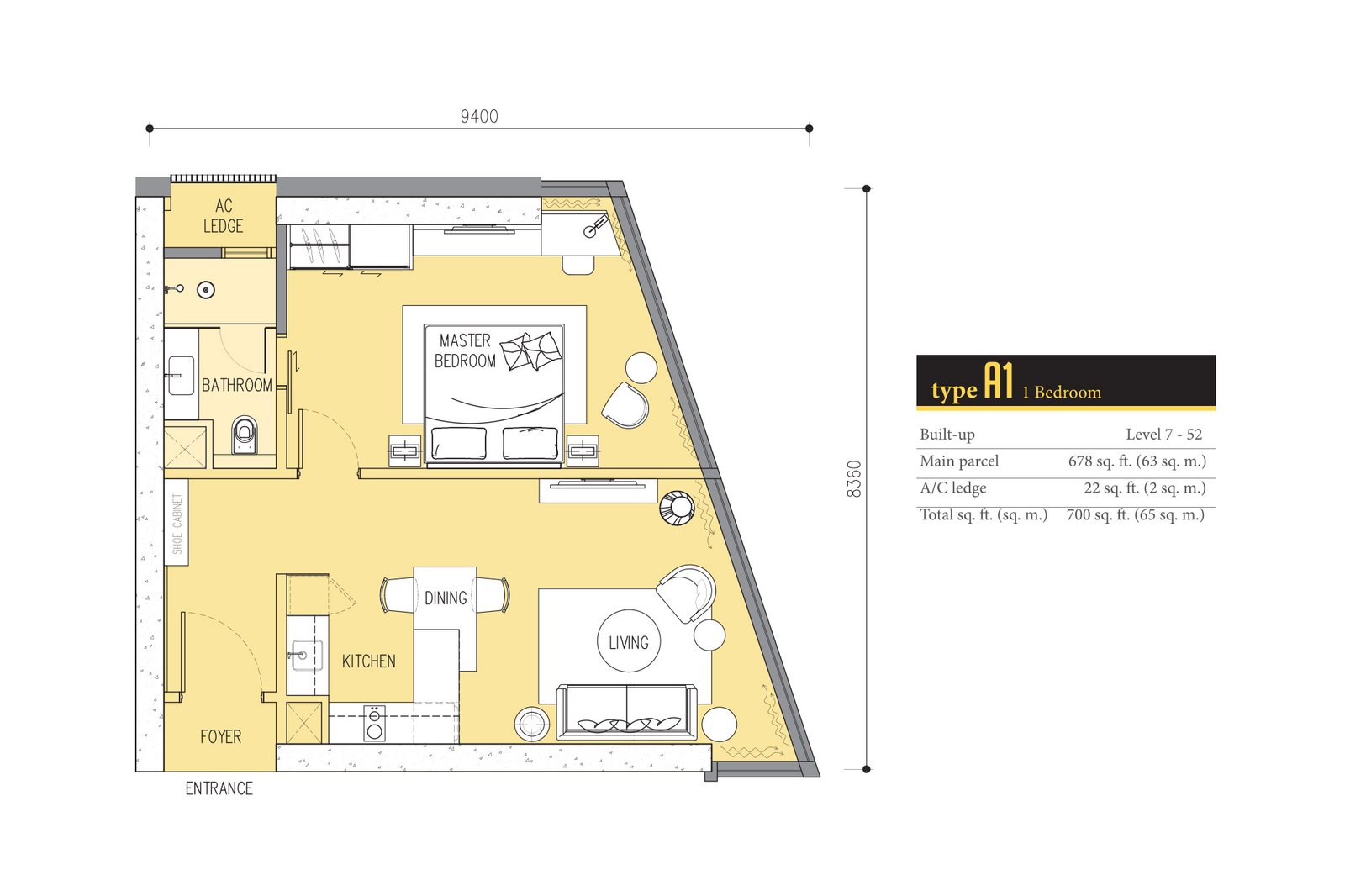 Star Residences Tower Three(Ascott Star) · Type A1 平面图