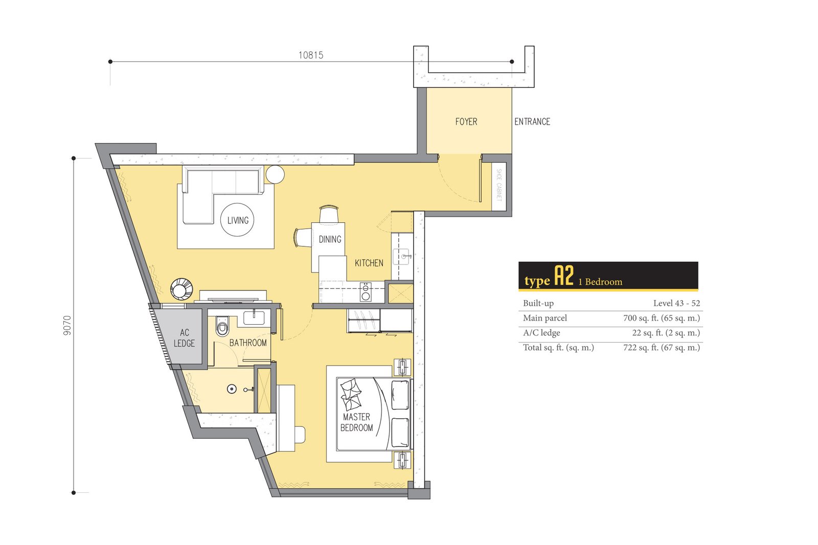 Star Residences Tower Three(Ascott Star) · Type A2 平面图