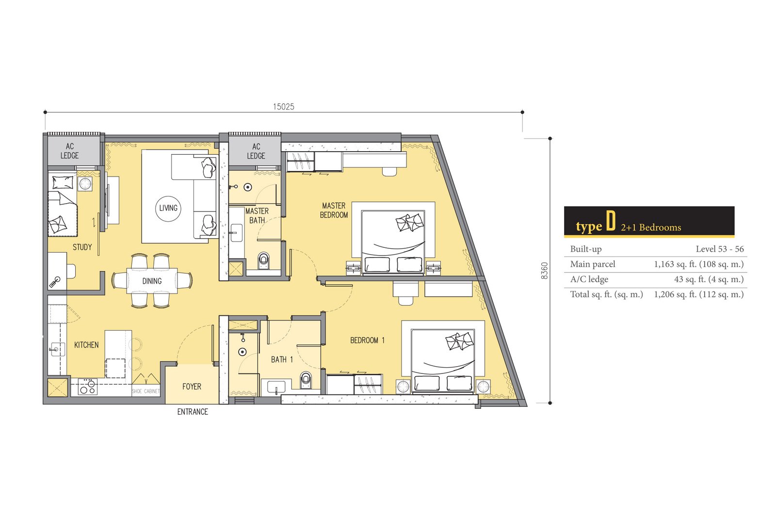 Star Residences Tower Three(Ascott Star) · Type D 平面图