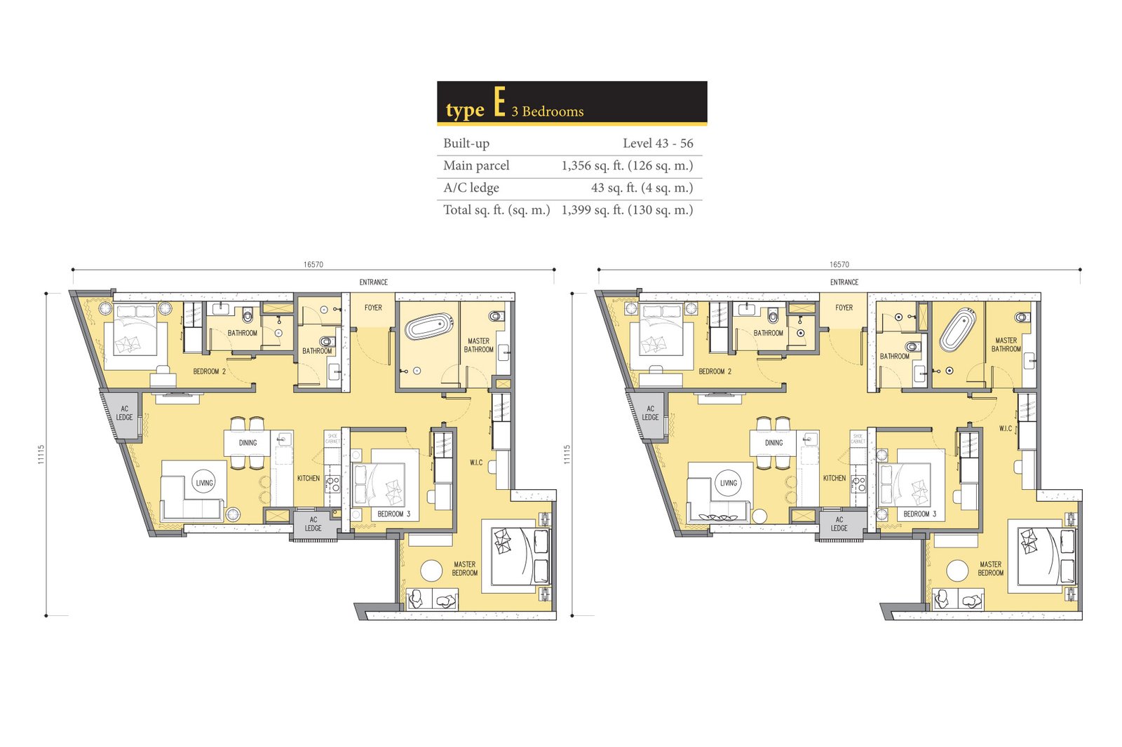 Star Residences Tower Three(Ascott Star) · Type E 平面图