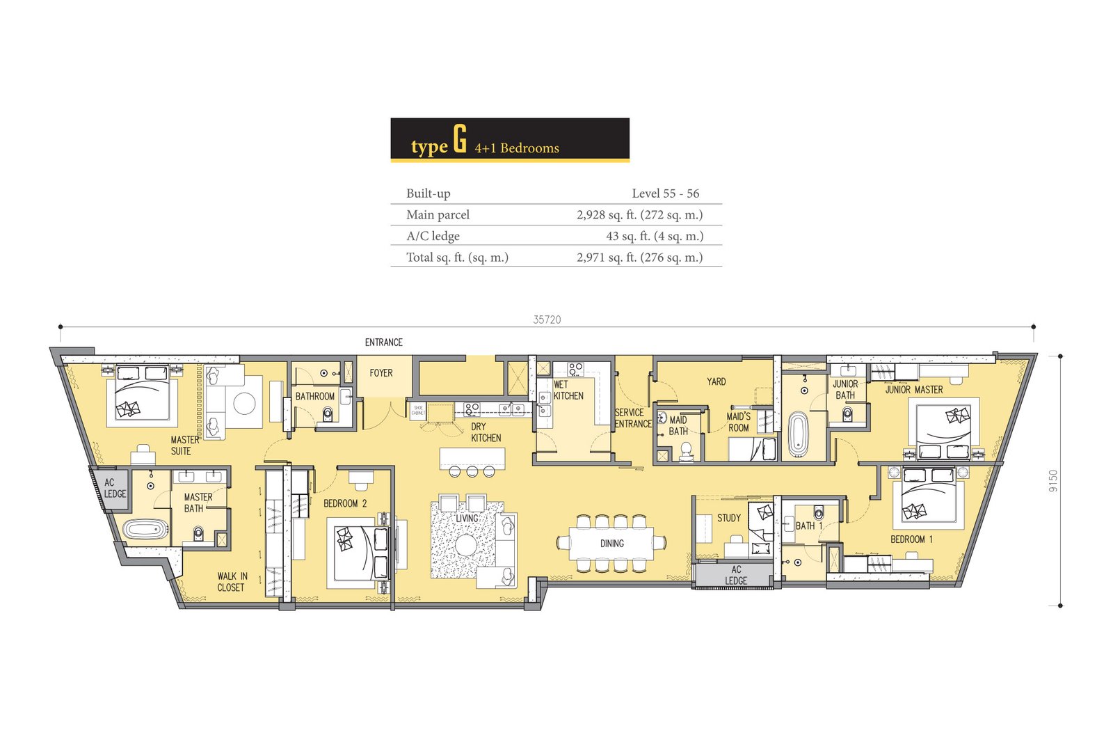 Star Residences Tower Three(Ascott Star) · Type G 平面图