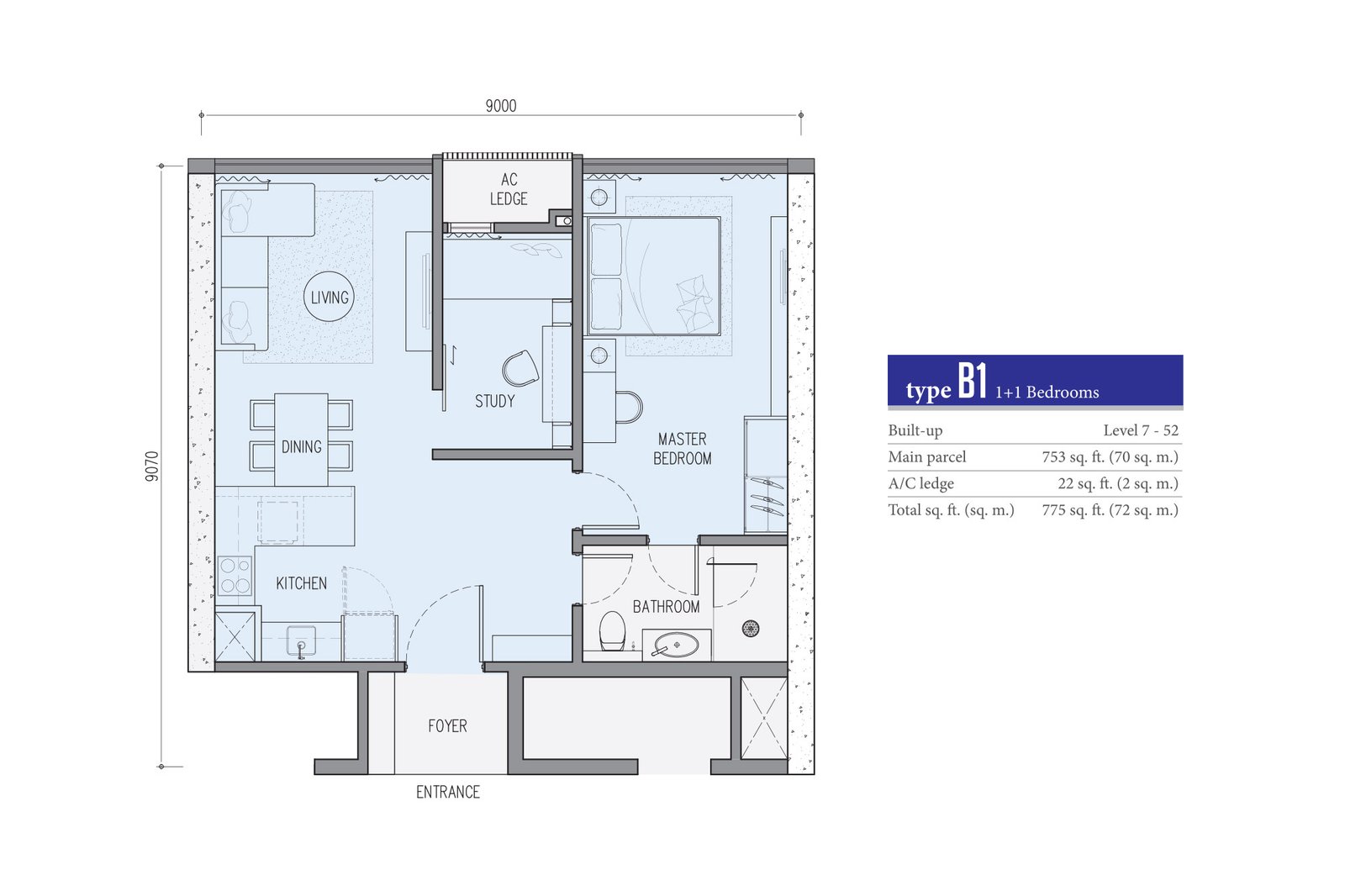 Star Residences Tower Two · Type B1 平面图