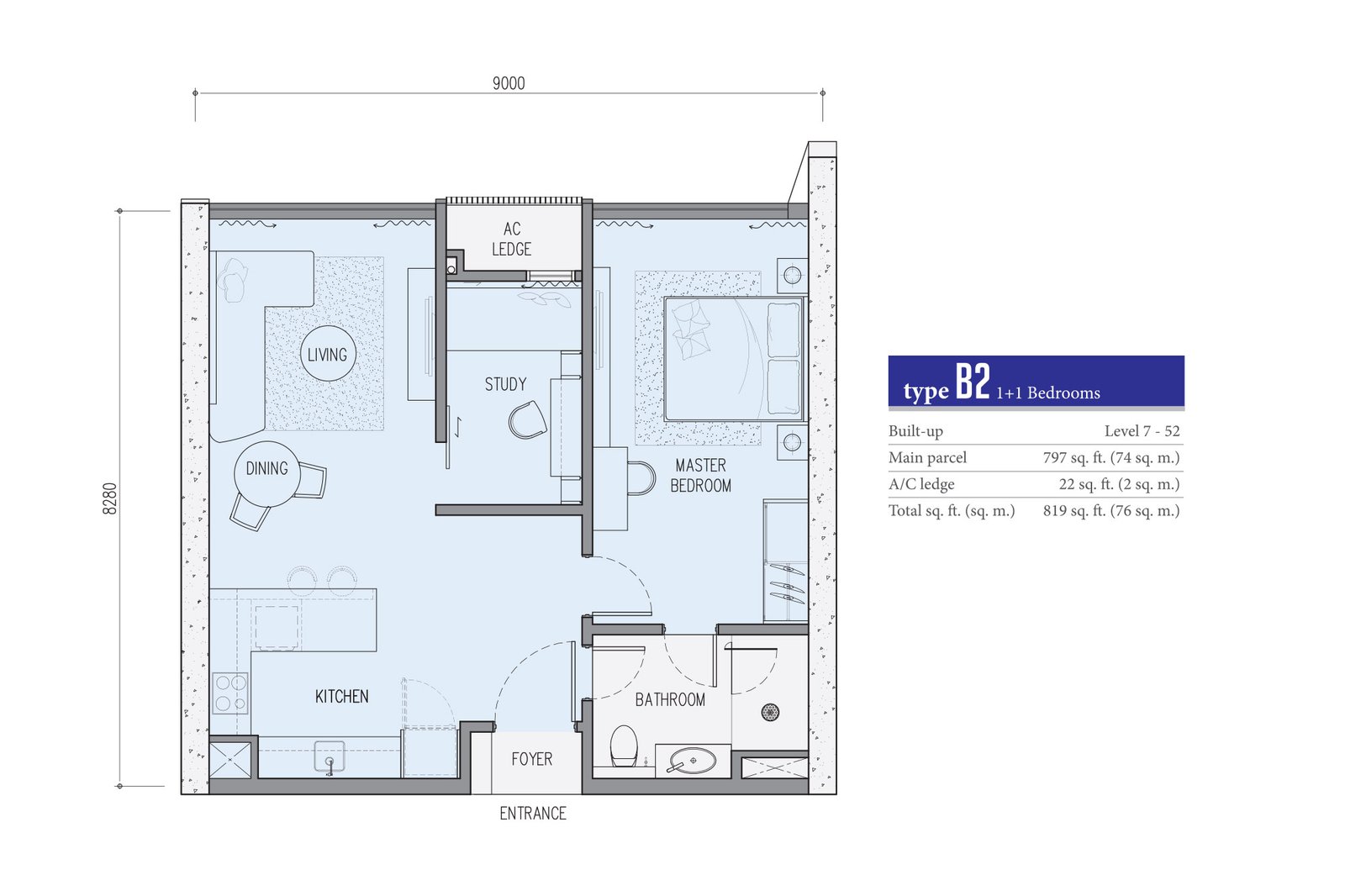 Star Residences Tower Two · Type B2 平面图