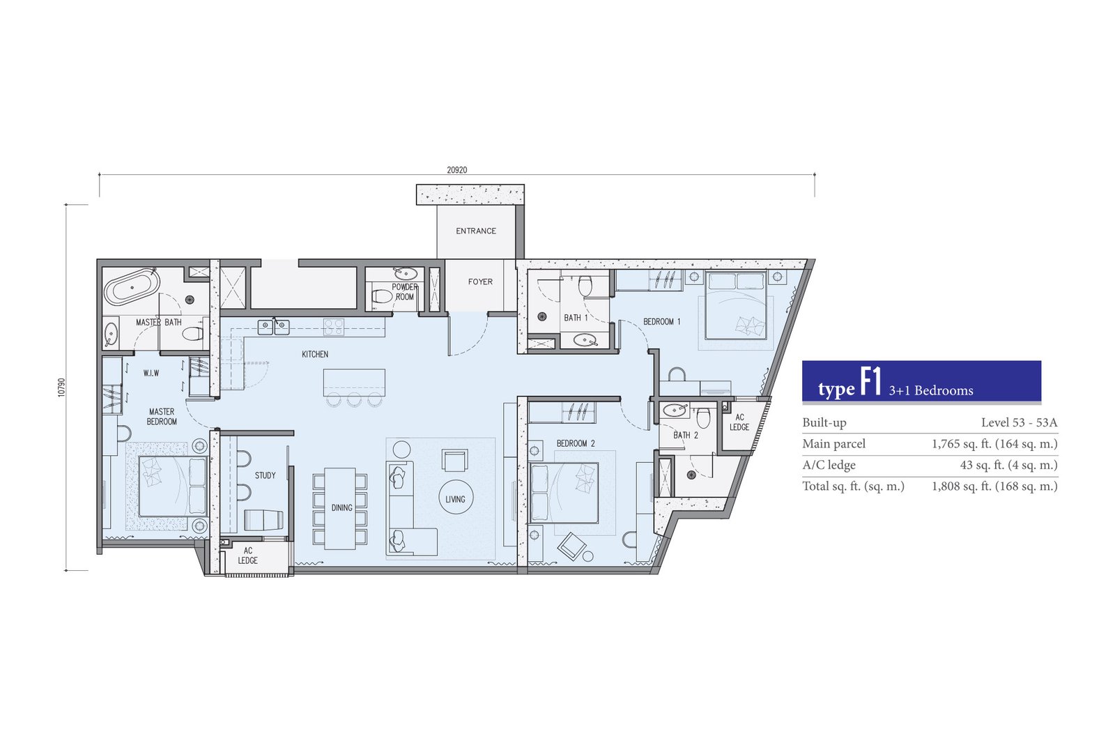 Star Residences Tower Two · Type F1 平面图