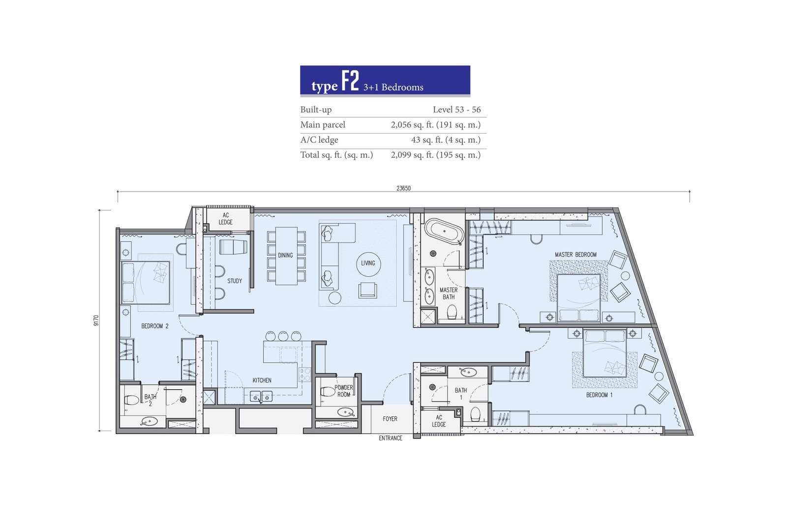 Star Residences Tower Two · Type F2 平面图