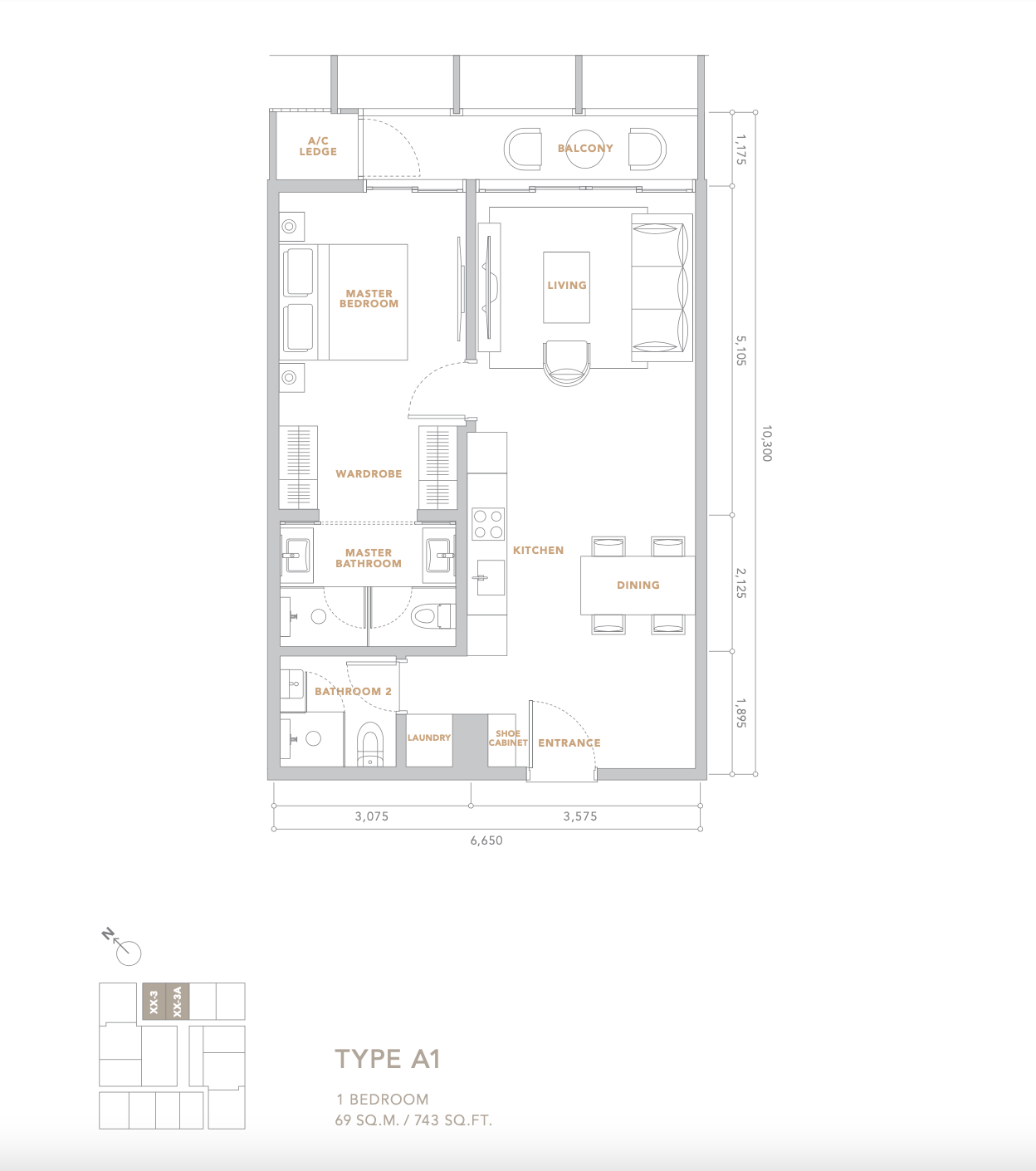 The Conlay KL City Centre Type A1 平面图