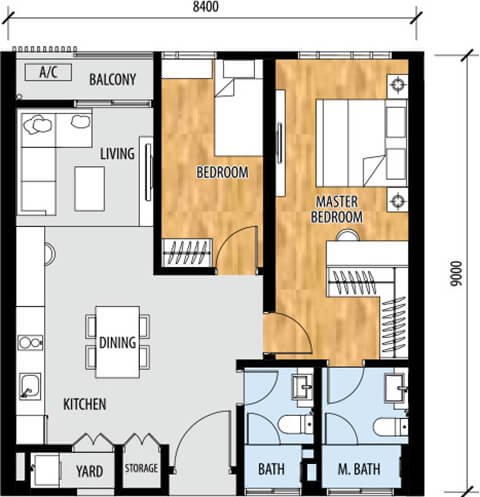 Sentral Suites Type B2 平面图